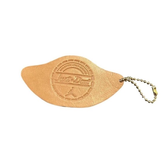 JustFab Accessories - Just Don x Air Jordan Tan Leather Wings Hangtag Keychain Vachetta Tan Gold Chain